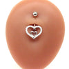 Body Piercing Jewelry Stainless Steel Heartshaped Navel Ring With Water Drop Pendant Electroplated