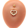 Body Piercing Jewelry Stainless Steel Heartshaped Navel Ring With Water Drop Pendant Electroplated