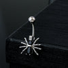 Body Piercing Jewelry Stainless Steel Inlaid Zircon Animals Zodiac Butterfly Spider Navel Ring For Women