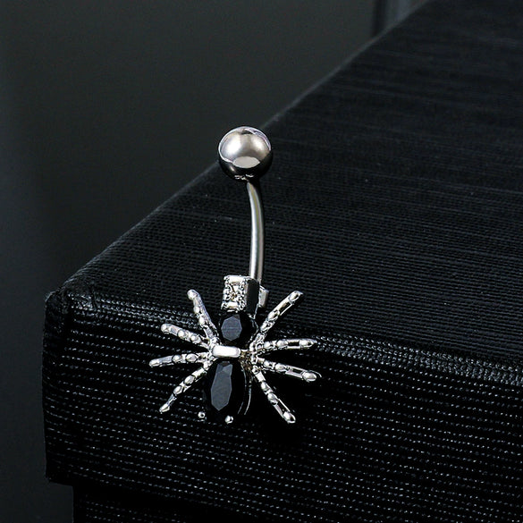 Body Piercing Jewelry Stainless Steel Inlaid Zircon Animals Zodiac Butterfly Spider Navel Ring For Women