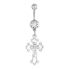 Body Piercing Jewelry Stainless Steel Inlaid Zircon Animals Zodiac Butterfly Spider Navel Ring For Women