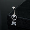 Body Piercing Jewelry Stainless Steel Inlaid Zircon Animals Zodiac Butterfly Spider Navel Ring For Women