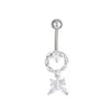 Body Piercing Jewelry Stainless Steel Inlaid Zircon Animals Zodiac Butterfly Spider Navel Ring For Women