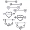 Body Piercing Jewelry Stainless Steel Nipple Ring Nail Suit With Crown And Star Pattern Electroplated