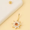 Body Piercing Jewelry Stainless Steel Snowflake Flower Navel Ring Electroplating For Women