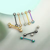 Body Piercing Jewelry Stainless Steel Star Pattern Frosted Drill Ball Nipple Ring Nipple Barbell Electroplated