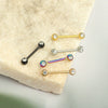 Body Piercing Jewelry Stainless Steel Star Pattern Frosted Drill Ball Nipple Ring Nipple Barbell Electroplated