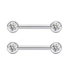 Body Piercing Jewelry Stainless Steel Star Pattern Frosted Drill Ball Nipple Ring Nipple Barbell Electroplated