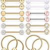 Body Piercing Jewelry Stainless Steel Tongue Ring Nipple Ring With Crown And Star Pattern Electroplated