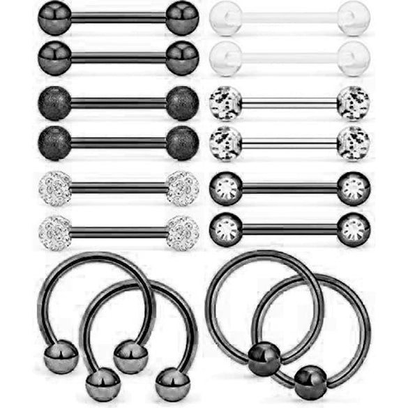 Body Piercing Jewelry Stainless Steel Tongue Ring Nipple Ring With Crown And Star Pattern Electroplated
