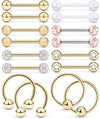 Body Piercing Jewelry Stainless Steel Tongue Ring Nipple Ring With Crown And Star Pattern Electroplated
