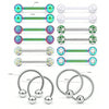 Body Piercing Jewelry Stainless Steel Tongue Ring Nipple Ring With Crown And Star Pattern Electroplated