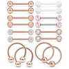 Body Piercing Jewelry Stainless Steel Tongue Ring Nipple Ring With Crown And Star Pattern Electroplated