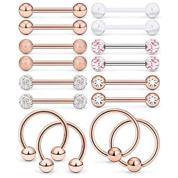 Body Piercing Jewelry Stainless Steel Tongue Ring Nipple Ring With Crown And Star Pattern Electroplated