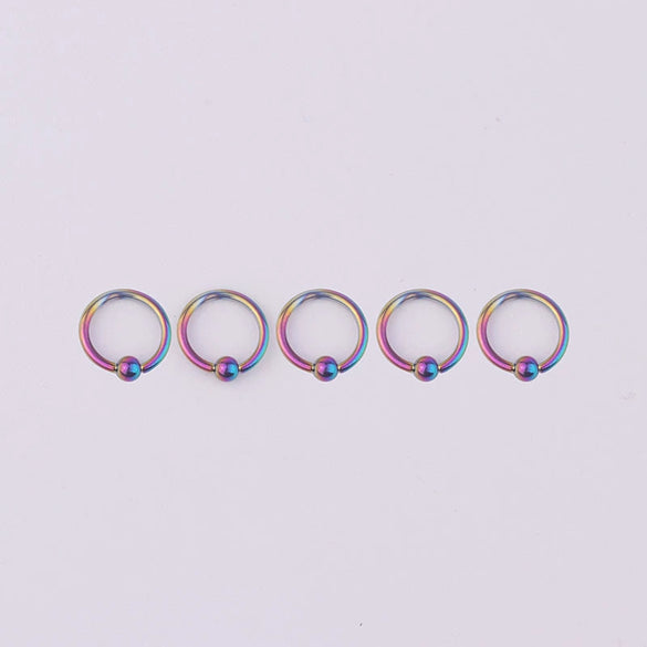 Body Piercing Jewelry Vacuum Plating Stainless Steel Geometric Ring Ear Nail Nose Nail