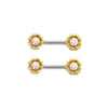 Body Piercing Jewelry Zinc Alloy Geometric Sunflower Breast Ring Electroplated