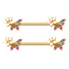 Body Piercing Jewelry Zinc Alloy Geometric Sunflower Breast Ring Electroplated