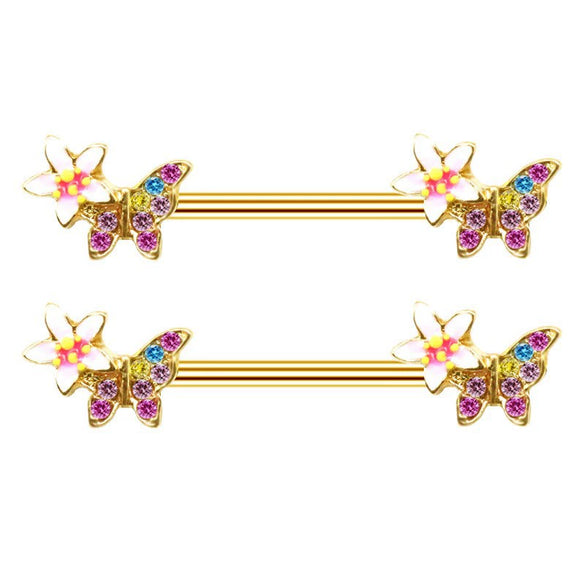 Body Piercing Jewelry Zinc Alloy Geometric Sunflower Breast Ring Electroplated