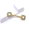 Body Piercing Jewelry Zinc Alloy Geometric Sunflower Breast Ring Electroplated