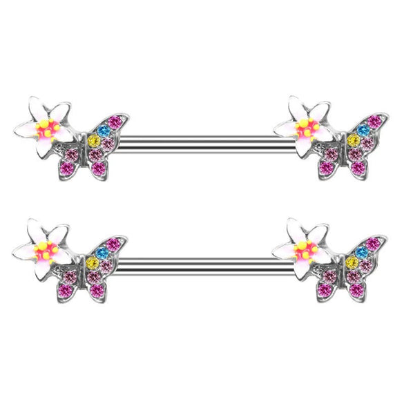 Body Piercing Jewelry Zinc Alloy Geometric Sunflower Breast Ring Electroplated