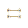 Body Piercing Jewelry Zinc Alloy Geometric Sunflower Breast Ring Electroplated