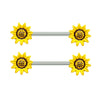 Body Piercing Jewelry Zinc Alloy Geometric Sunflower Breast Ring Electroplated