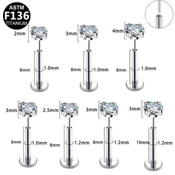 Body Piercing Lip Nail Ear Nail Pin Copper Stainless Steel Geometric Electroplating Unisex