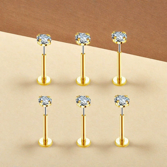 Body Piercing Lip Nail Ear Nail Pin Copper Stainless Steel Geometric Electroplating Unisex