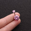 Body Piercing Stainless Steel Doubleheaded Round Zircon Navel Nail For Women With Geometric Pattern