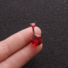 Body Piercing Stainless Steel Doubleheaded Round Zircon Navel Nail For Women With Geometric Pattern