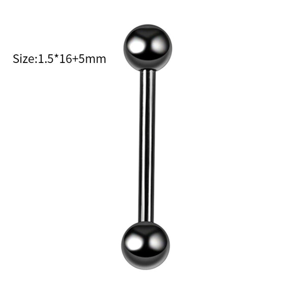 Body Piercing Stainless Steel Geometric Doubleheaded Ball Dumbbell Tongue Nail Breast Nail Ear Bone Nail Electroplated Unisex