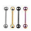 Body Piercing Stainless Steel Geometric Doubleheaded Ball Dumbbell Tongue Nail Breast Nail Ear Bone Nail Electroplated Unisex