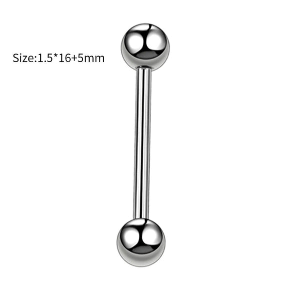 Body Piercing Stainless Steel Geometric Doubleheaded Ball Dumbbell Tongue Nail Breast Nail Ear Bone Nail Electroplated Unisex