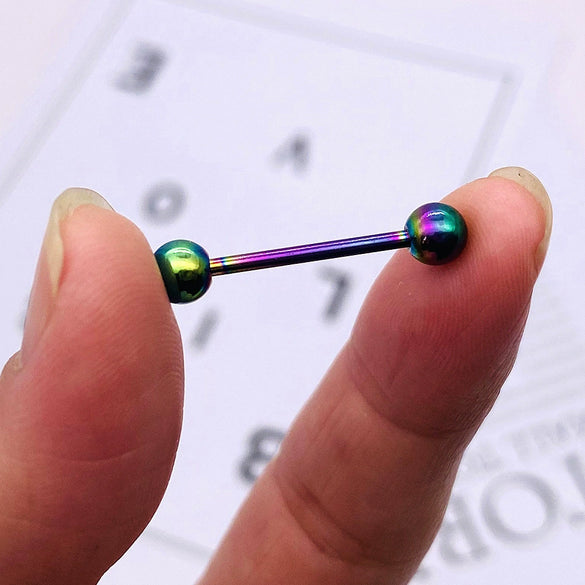 Body Piercing Stainless Steel Geometric Doubleheaded Ball Dumbbell Tongue Nail Breast Nail Ear Bone Nail Electroplated Unisex