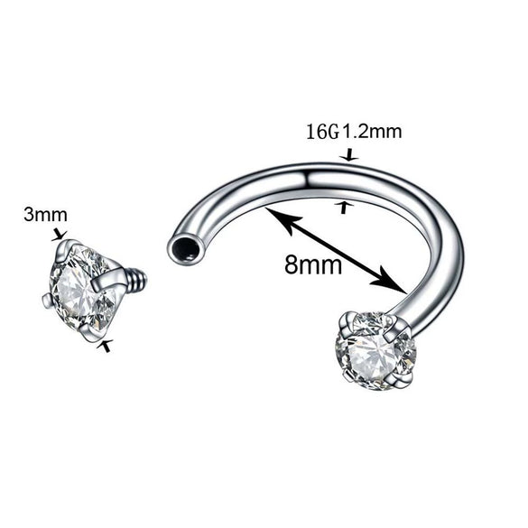 Body Puncture Jewelry Stainless Steel Ushaped Electroplated Ring And Nail