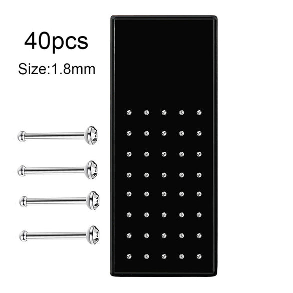 Body Puncture Stainless Steel Nose Nail Geometric Pattern Diamond Style Unisex