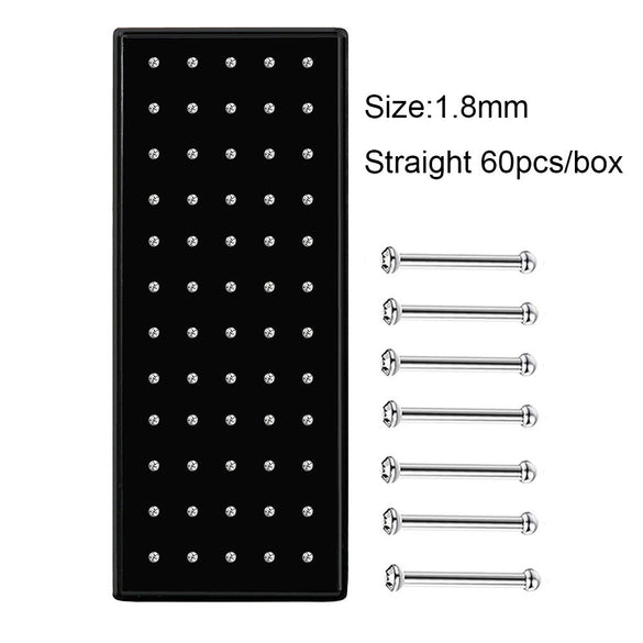 Body Puncture Stainless Steel Nose Nail Geometric Pattern Diamond Style Unisex