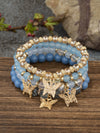 Bohemian Alloy Multilayer Beaded Butterfly Crystal Electroplated Unisex Jewelry Bracelet