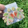 Bohemian Banana Leaf Exaggerated Earrings With Rice Beads