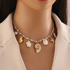 Bohemian Braided Handmade Stainless Steel Beach Jewelry With Starfish Conch Animal Zodiac Shapes Women's Necklace