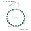 Bohemian Colorful Bead Zircon Necklace And Bracelet Titanium Steel Pvd Plated 18K Gold