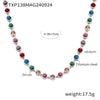 Bohemian Colorful Bead Zircon Necklace And Bracelet Titanium Steel Pvd Plated 18K Gold