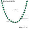 Bohemian Colorful Bead Zircon Necklace And Bracelet Titanium Steel Pvd Plated 18K Gold