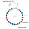 Bohemian Colorful Bead Zircon Necklace And Bracelet Titanium Steel Pvd Plated 18K Gold
