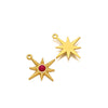 Bohemian Eightpointed Star Natural Stone Pendant Jewelry Gold Plated Stainless Steel