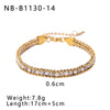 Bohemian Fashion Stainless Steel 18K Gold Plated Bracelet With Color Diamond Geometric Design Vacuum Plated In Furnace For Women