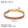 Bohemian Fashion Stainless Steel 18K Gold Plated Bracelet With Color Diamond Geometric Design Vacuum Plated In Furnace For Women