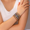 Bohemian Fashion Stainless Steel 18K Gold Plated Bracelet With Color Diamond Geometric Design Vacuum Plated In Furnace For Women