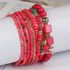 Bohemian Geometric Color Block Glass Beaded Stoving Varnish Women'S Bracelets