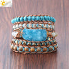 Bohemian Irregular Natural Crystal Ore Hand Woven Winding Bracelet Minimalist Unisex Bracelet